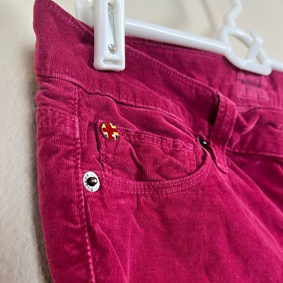 HUDSON Burgundy Berry Velvet Skinny Pants 26 Stretch Soft Holiday Midrise - Picture 2 of 6